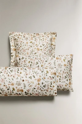 TAIE D’OREILLER SATIN IMPRIMÉ FLEUR