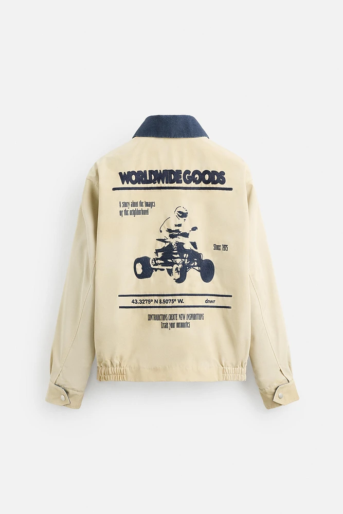 WASHED EMBROIDERED JACKET