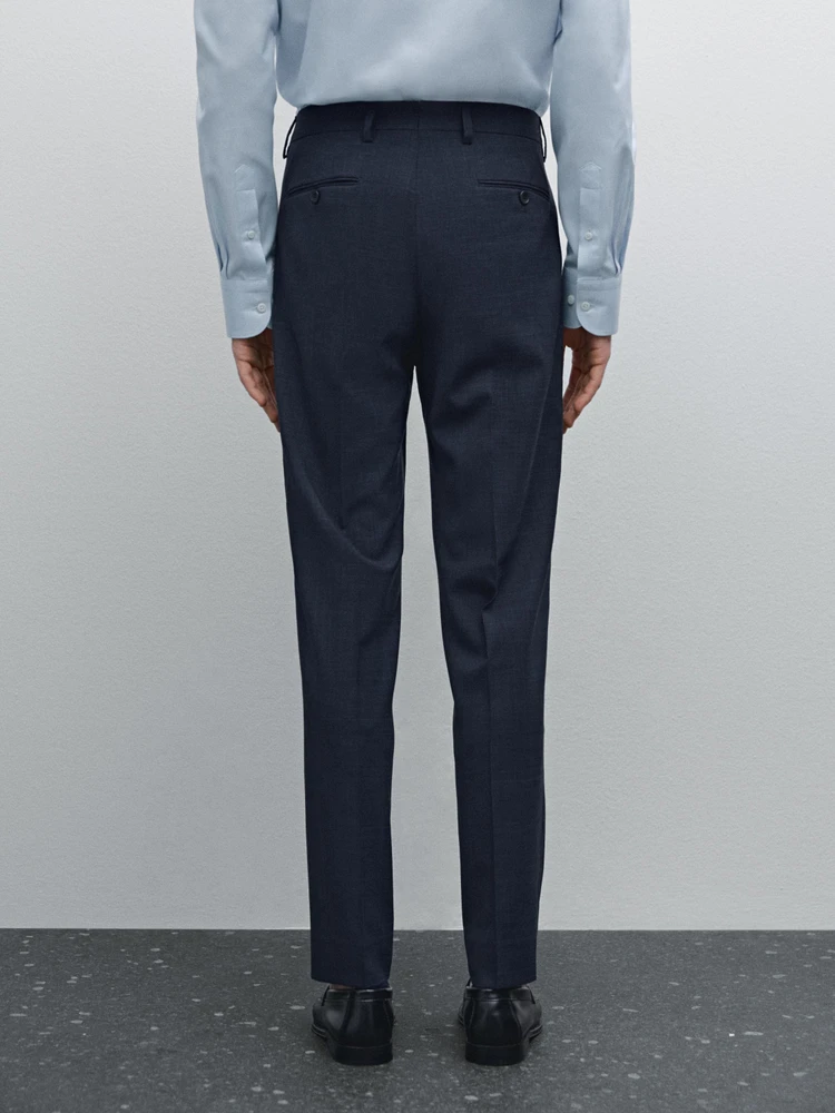 Pantalon de costume en laine mélangée