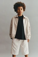 LINEN BLEND BOMBER JACKET