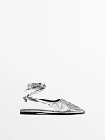 Metallic slingback ballet flats