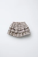 PLAID RUFFLE SKIRT