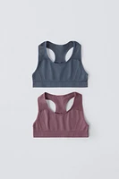 8-14 YEARS/ TWO-PACK OF SEAMLESS ATHLETIC BRALETTES