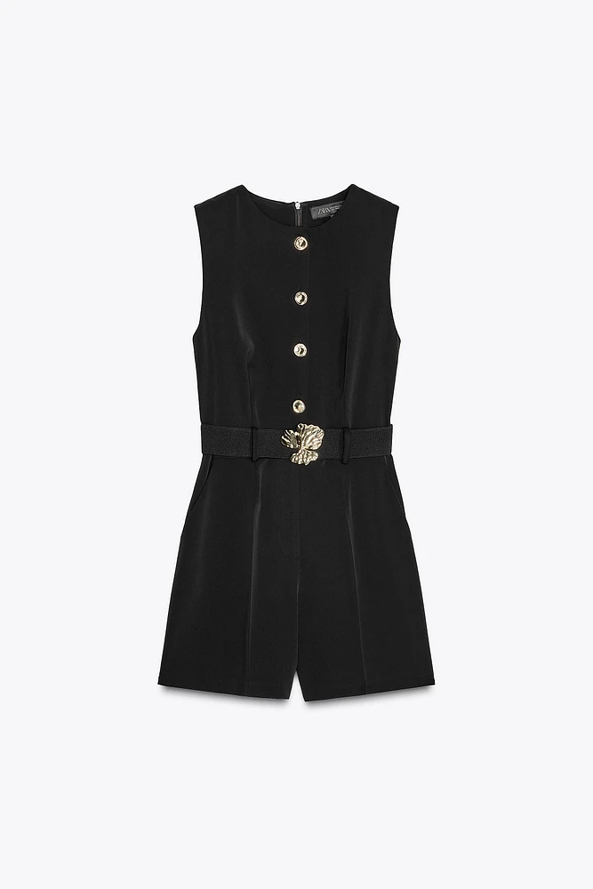 BELTED CREPE JUMPSUIT