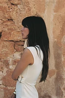 MIDI DRESS WITH BROOCH