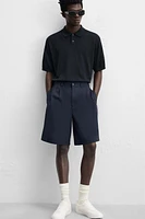 KNIT SILK LINEN POLO SHIRT