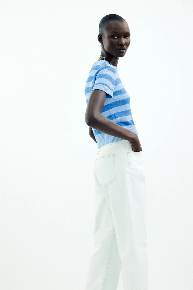 JEAN Z1975 DROIT TAILLE HAUTE CROISÉE