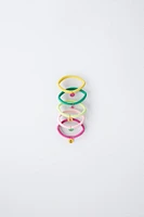 FIVE-PACK OF FRUIT CHARM HAIR TIES