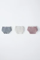 AGES -6/ THREE-PACK OF LACE UNDERWEAR