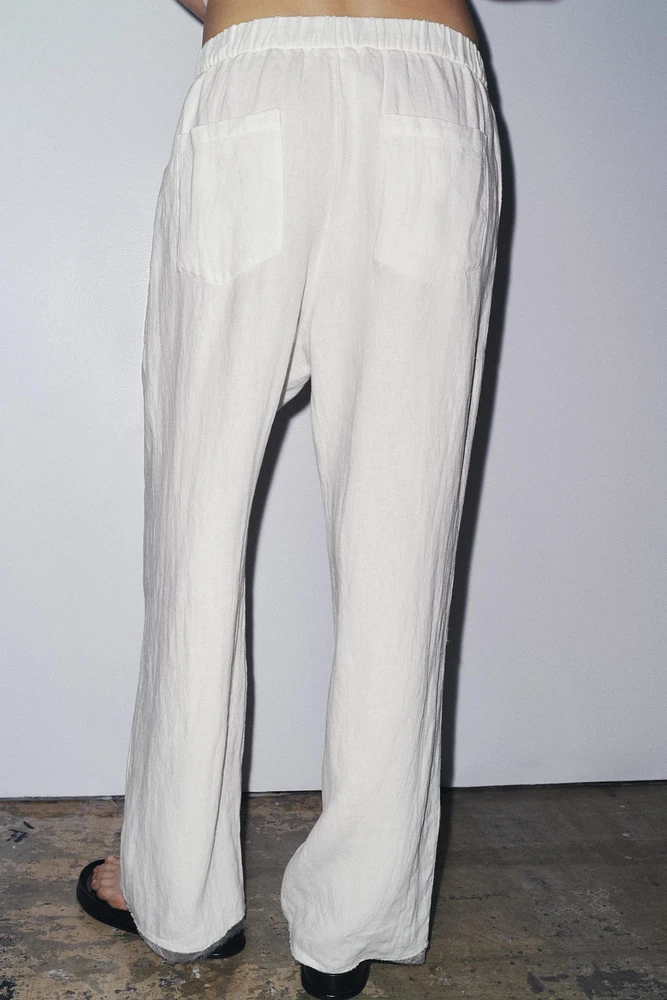 DOUBLE BUTTON LINEN PANTS