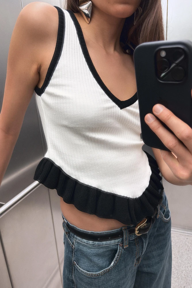 TOP CONTRASTE TRICOT