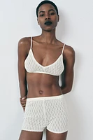 POINTELLE KNIT BOW BRALETTE