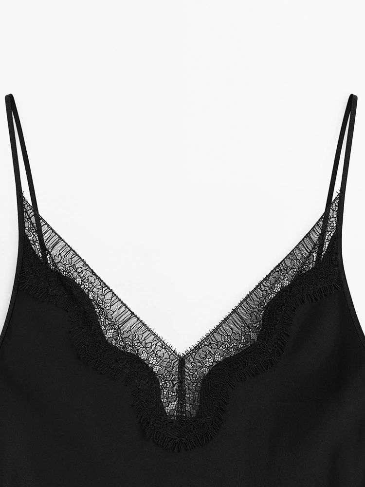 Robe longue nuisette satinée
