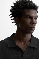 RIB TEXTURED POLO SHIRT