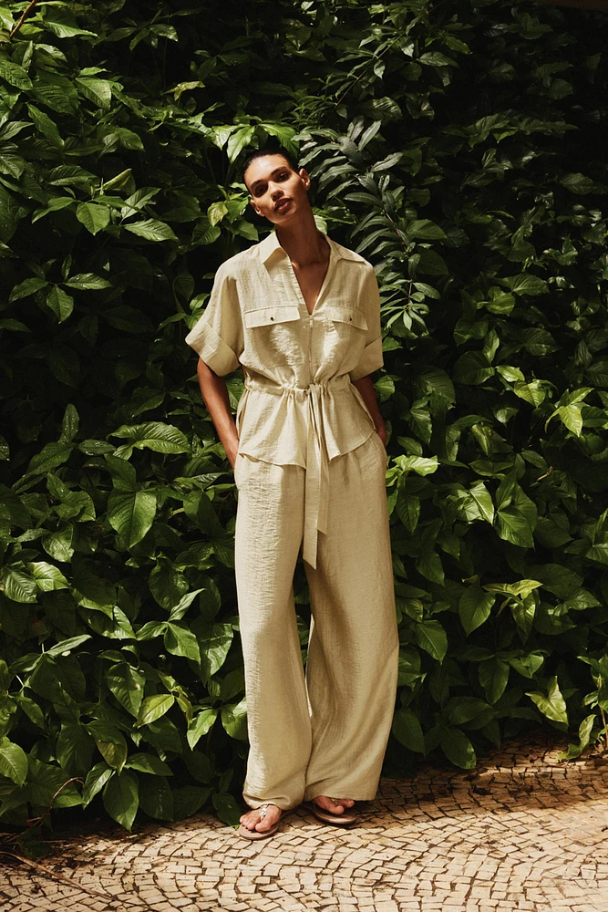 PANTALON LARGE TAILLE ÉLASTIQUE