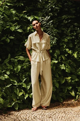 PANTALON LARGE TAILLE ÉLASTIQUE