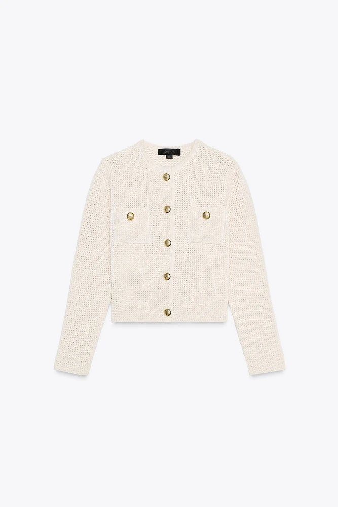 GOLDEN BUTTON KNIT CARDIGAN