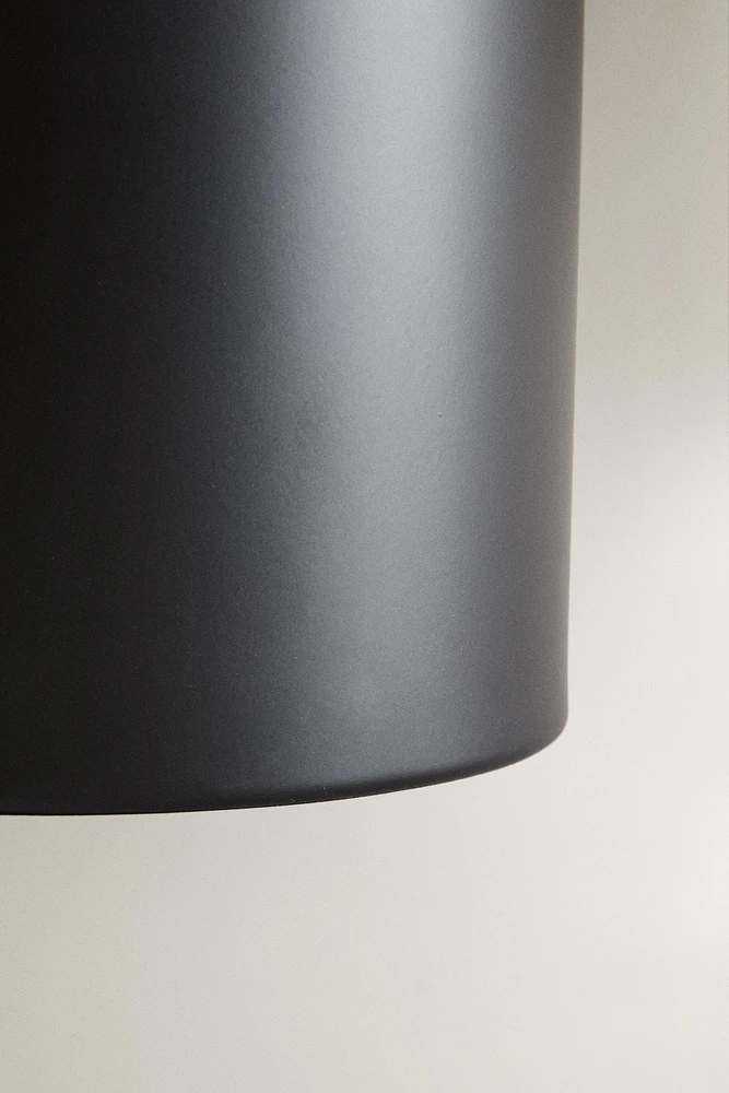 METAL BATHROOM TRASH CAN WITH WOODEN LID