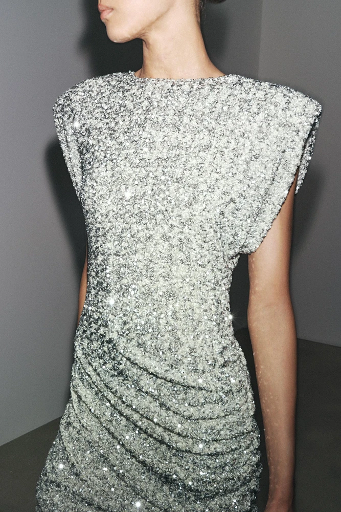 ROBE À PAILLETTES ET ÉPAULETTES ZW COLLECTION