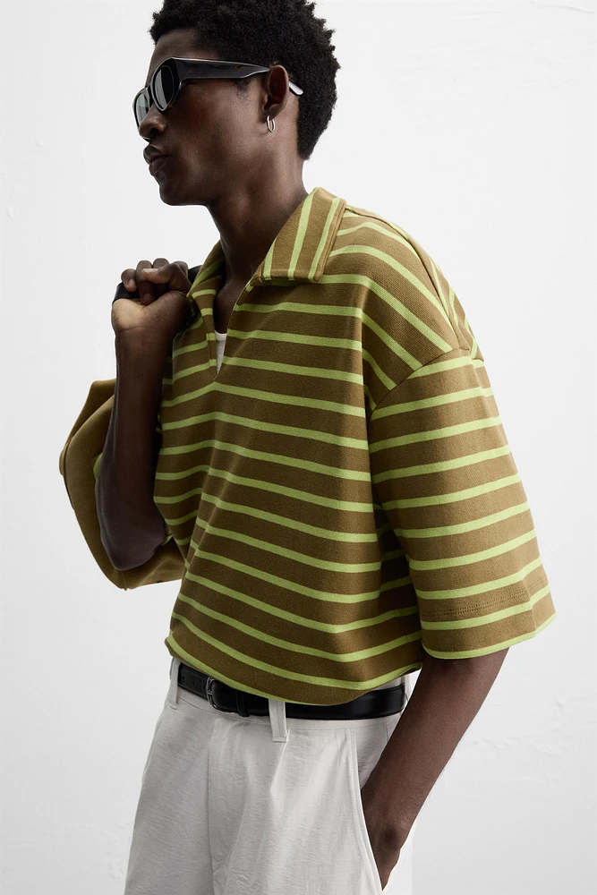 STRIPED RELAXED FIT POLO SHIRT