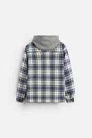 CONTRASTING HOODED OVERSHIRT