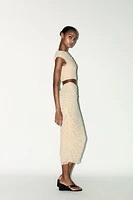 DRAPED RHINESTONE LACE TOP