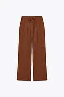 ELASTIC WAIST WIDE LEG PANTS