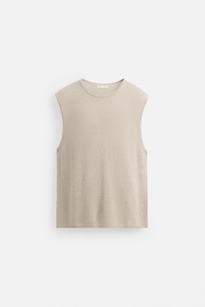 LINEN KNIT T-SHIRT