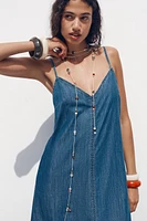 Z1975 DENIM STRAPPY MIDI DRESS