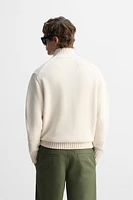 COTTON-WOOL BUTTON SWEATER