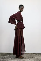 RIB KNIT CARDIGAN WITH BELT