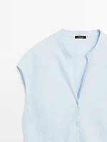Blouse fluide col ouvert 100 % lin