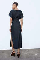 DRAPED MIDI DRESS