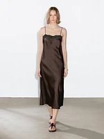 Flowing midi dress with lace detail