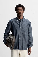 TEXTURED CHAMBRAY SHIRT