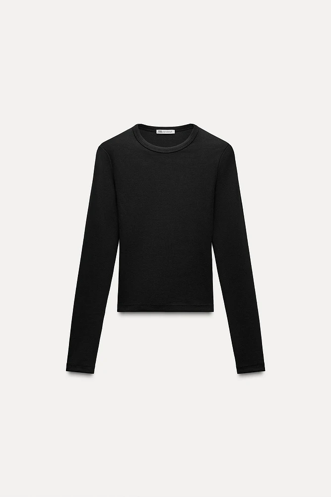 LONG SLEEVE COTTON MODAL T-SHIRT