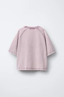 HEAVYWEIGHT T-SHIRT AND WASHED EFFECT FLARE LEGGINGS SET