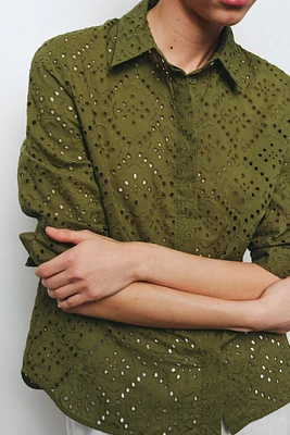 EMBROIDERED EYELET SHIRT ZW COLLECTION