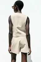 BEADED LINEN VEST