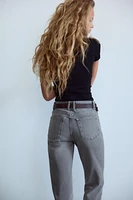 TRF STRAIGHT LEG JEANS WITH A HIGH WAIST