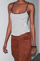 RIBBED STRAPPY TANK TOP