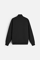 ZIPPERED COLLAR HEAVY WEIGHT SWEATSHIRT