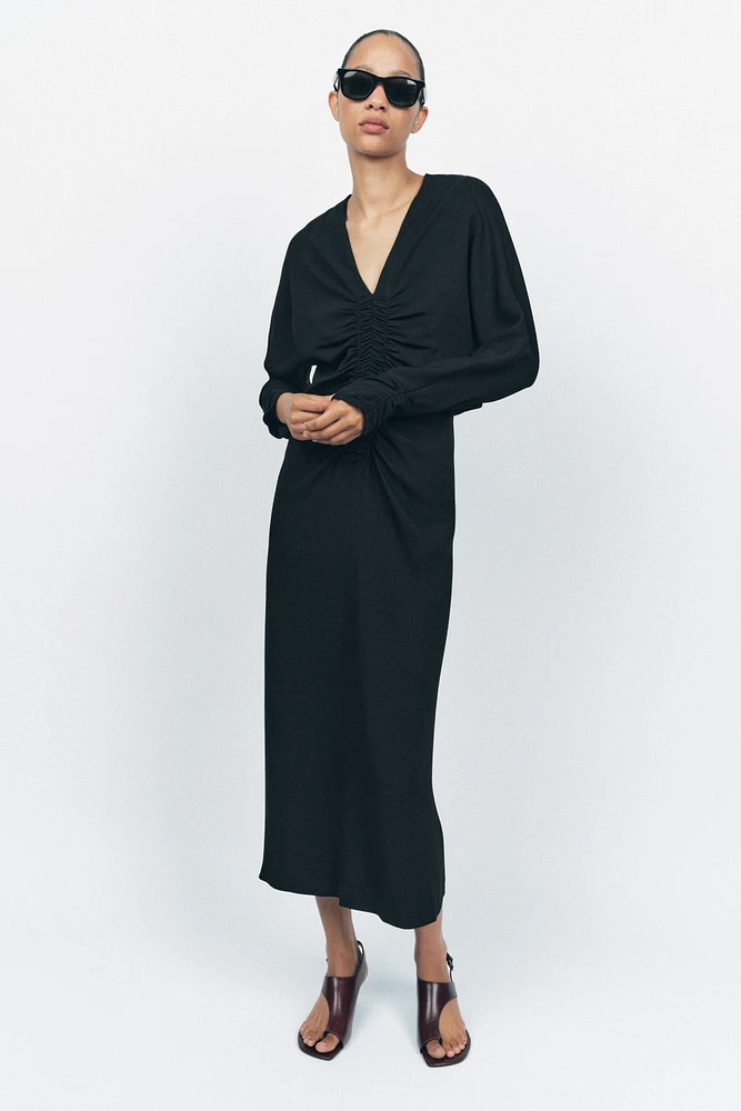 DRAPED MIDI DRESS ZW COLLECTION