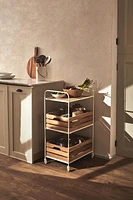 WOOD AND METAL STORAGE CART