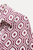 GEOMETRIC PRINT SATIN EFFECT SHIRT