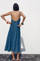 Z1975 DENIM STRAPPY MIDI DRESS