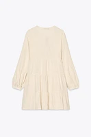EMBROIDERED PANEL MINI DRESS