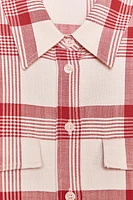 CHEMISE À CARREAUX AVEC ÉPAULETTES ZW COLLECTION