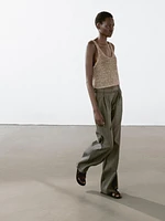 Braided suede leather top