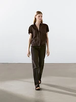 100% linen short sleeve shirt